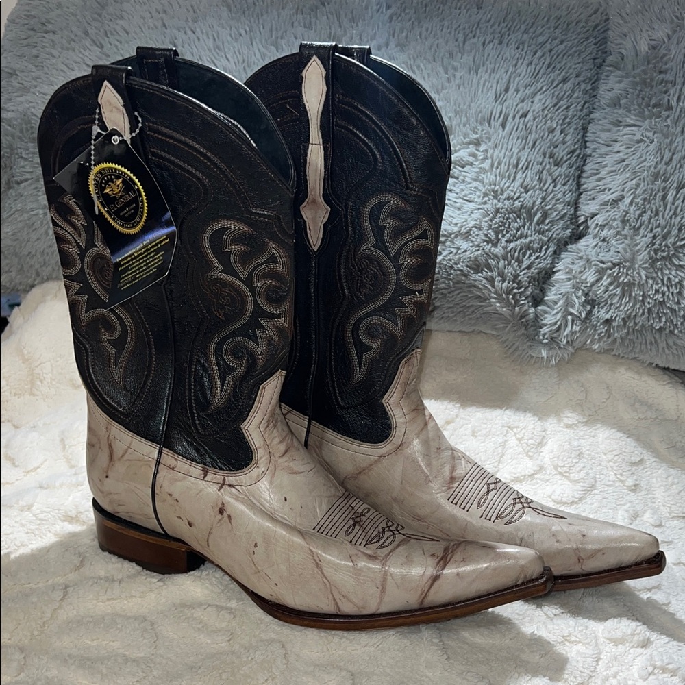El General Dark Brown and Cream Cowboy Boots Size 38/34 Men/Women?  NWT,